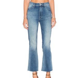 Mother Revolve Hustler Ankle Fray Smoke Wash High Waist Denim Jean